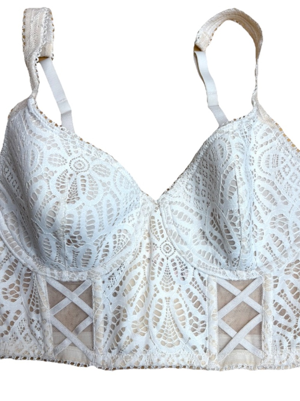 Victoria’s Secret Ivory Longline Balconet Bra 32DD